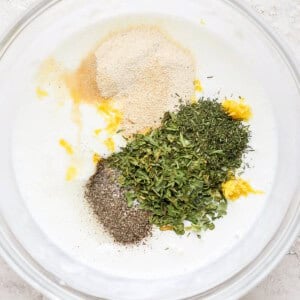 ranch ingredients in bowl.