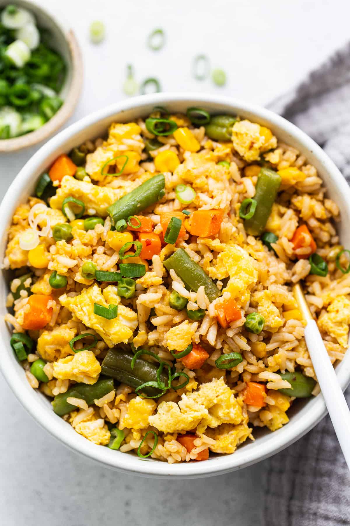 Instant pot fried rice in bowl.