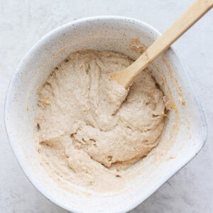 pancake batter in bowl.