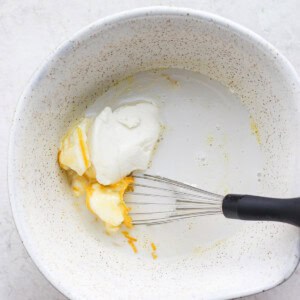 wet ingredients in bowl.