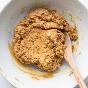 Protein cake pop dough in a bowl.