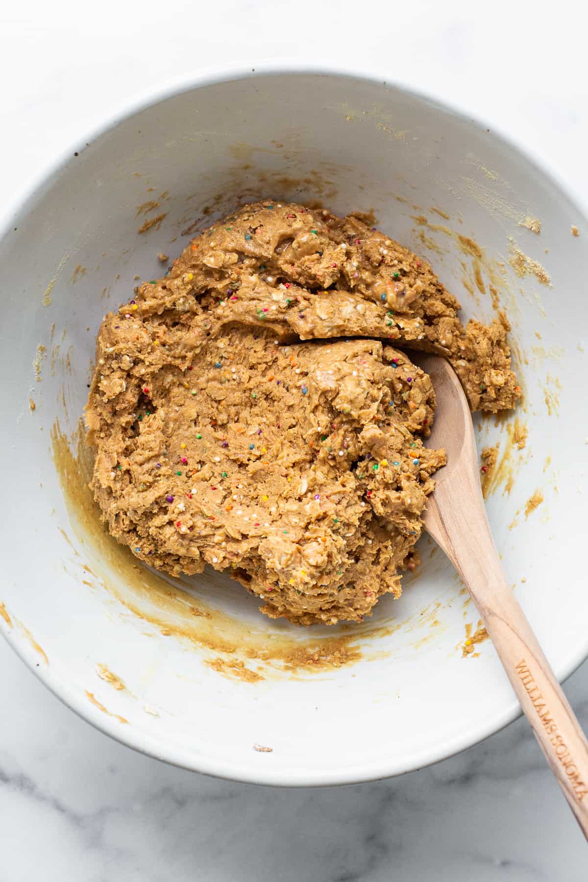 Protein cake pop dough in a bowl.