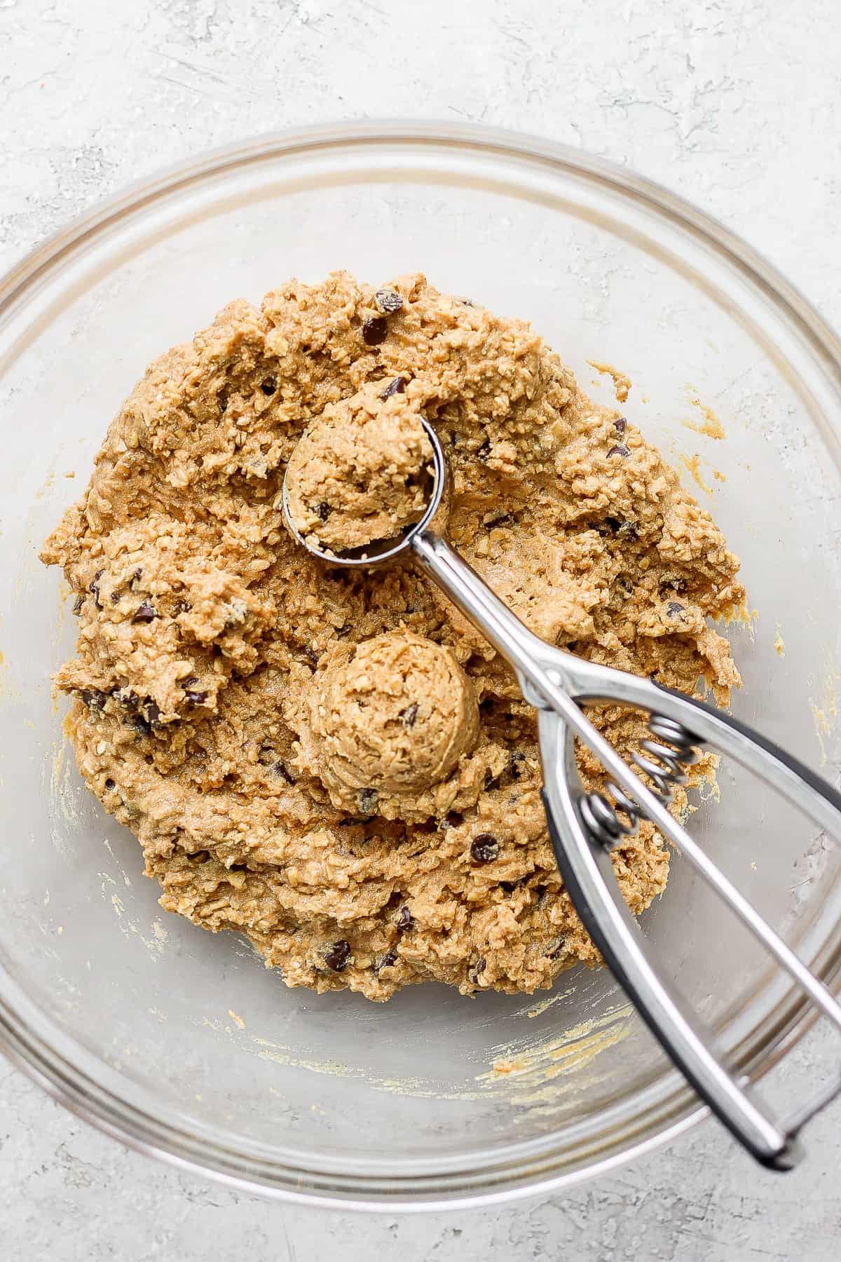 cookie dough in bowl.