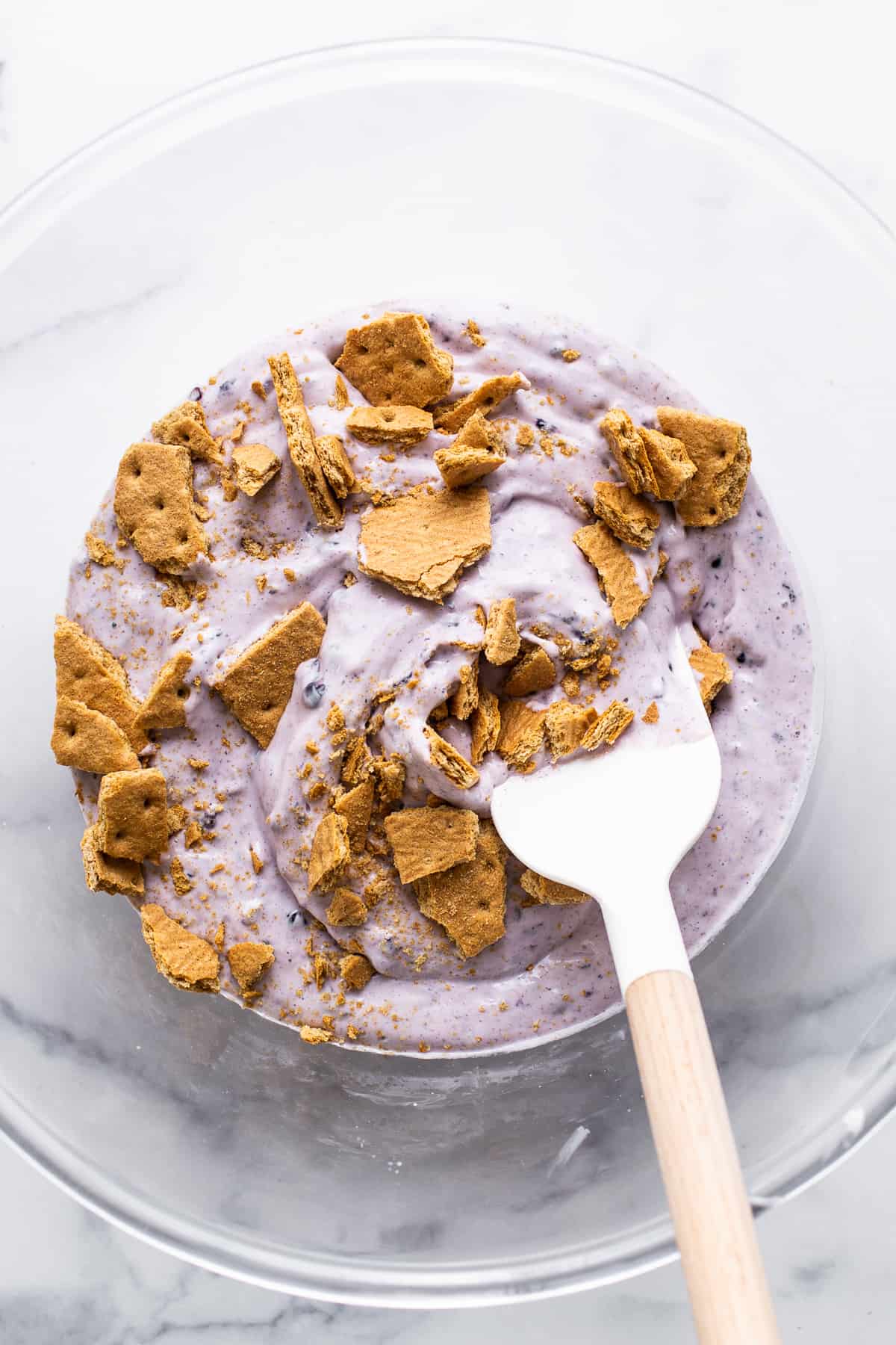 ice cream in mixing bowl.