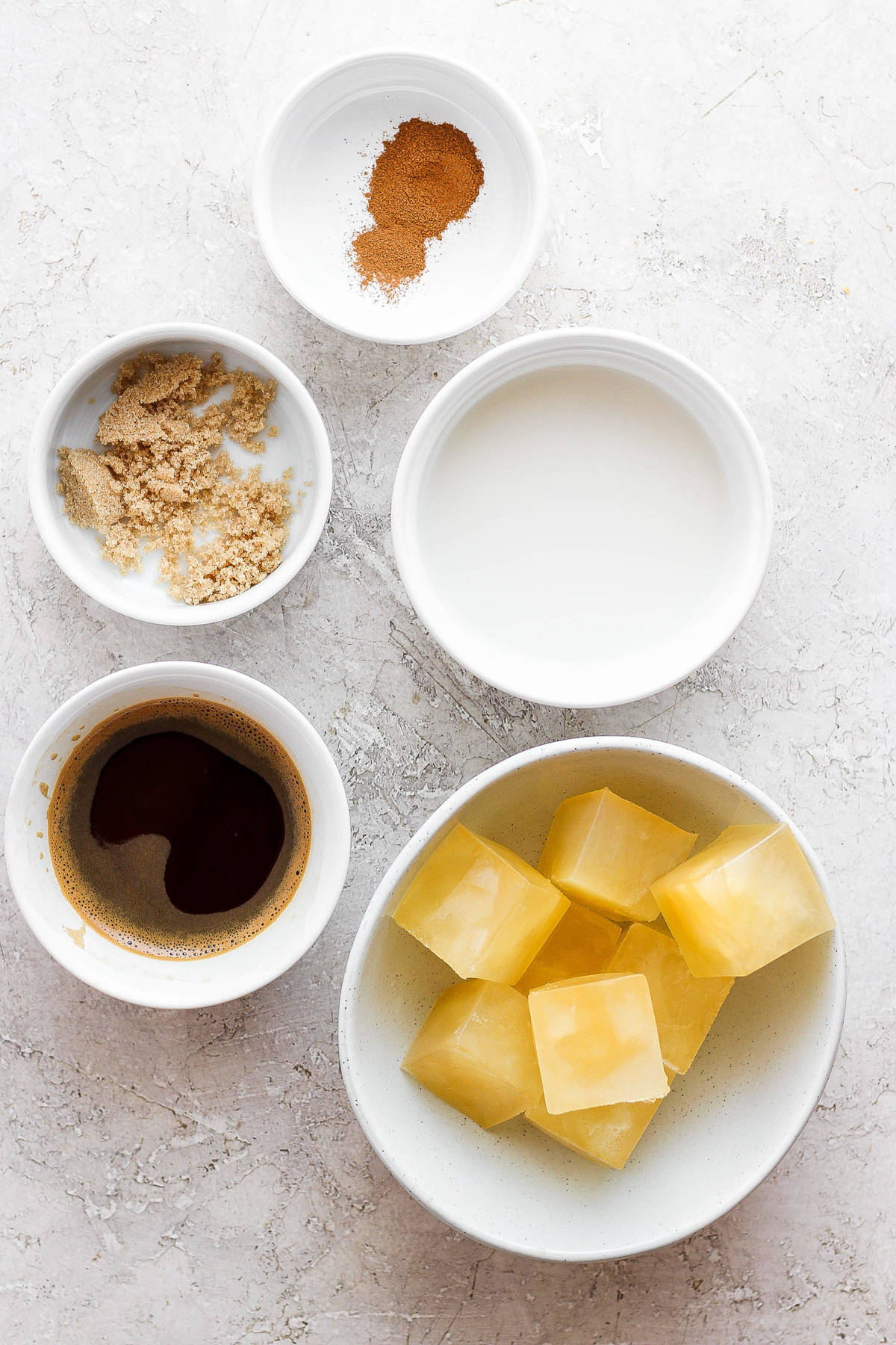 A bowl of ingredients for a shaved ice dessert.