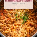 Instant pot hamburger helper one pot meal.