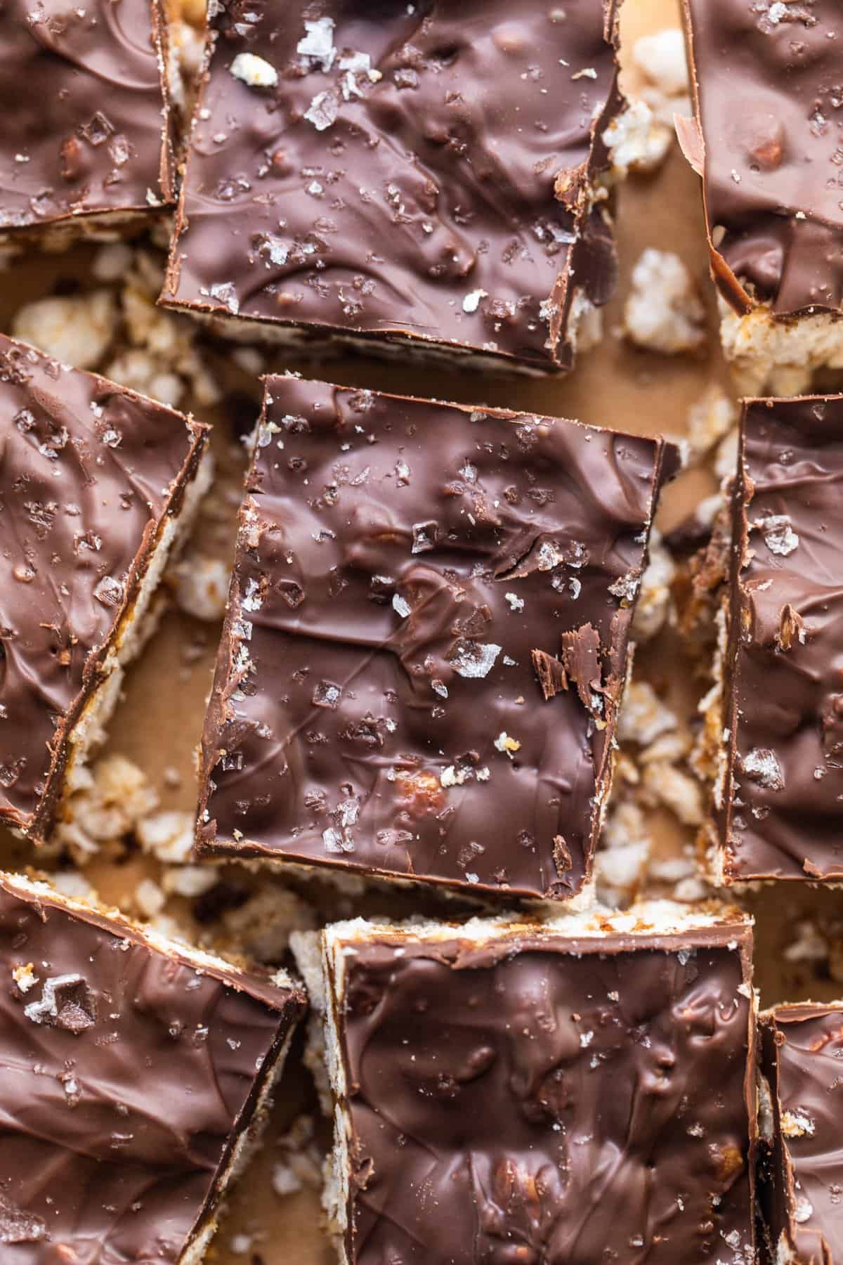 A plate of chocolate covered graham cracker bars.