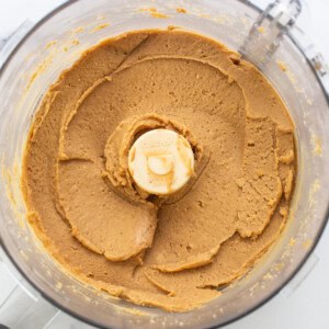 Peanut butter in a food processor.