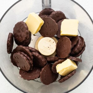 A bowl with chocolate and butter in it.